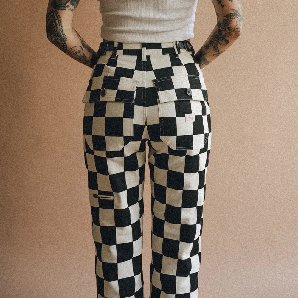 P&CO SERVICE FATIGUE PANTS - BLACK CHECKERBOAD